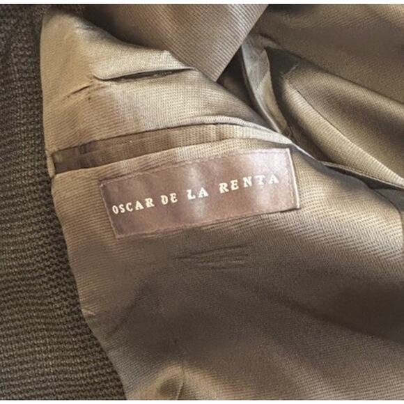 Oscar De La Renta Men's Sport Coat Sz 40S Forrest Green Herringbone 100% Wool - Picture 5 of 6